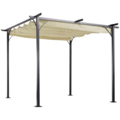 Outsunny 10' X 10' Retractable Patio Gazebo Pergola With UV Resistant Outdoor Canopy & Strong Steel Frame -OUTSUNNY Sales Store GUEST 01b5b610 9ed5 4905 8651 7a98ea8d4621