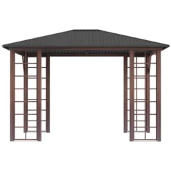 Outsunny 10' X 12' Hardtop Gazebo, Metal Roof Gazebo Canopy With Wood Grain Metal Frame For Garden, Patio, Backyard, Deck, Porch -OUTSUNNY Sales Store GUEST 0241e26e 08ad 45d6 8f18 37f76c674342