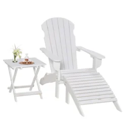 Outsunny 3-Piece Folding Adirondack Chair Set With Ottoman And Side Table, Outdoor Wooden Accent Furniture Fire Pit Lounge Chairs For Patio -OUTSUNNY Sales Store GUEST 0270cb9d c560 485d b77d 461d568d81be