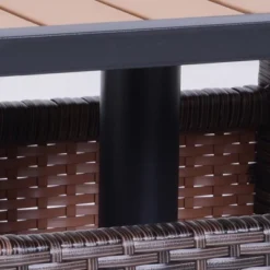 Outsunny 22'' Rattan Wicker Side Table With Steel Frame, Umbrella Insert Hole, Sand Bag For Outdoor, Patio, Garden, Backyard -OUTSUNNY Sales Store GUEST 02c07773 0352 468f 9481 bebd9aaa9578