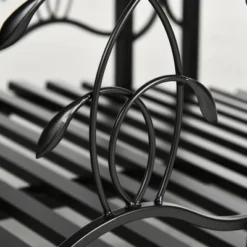 Outsunny 6' Metal Arch Backyard Garden Bridge With 660 Lbs. Weight Capacity, Safety Siderails, Vine Motifs For Backyard Creek, Stream, Pond, Black -OUTSUNNY Sales Store GUEST 04c96ba8 bf01 49ec bb12 23545e7766ef