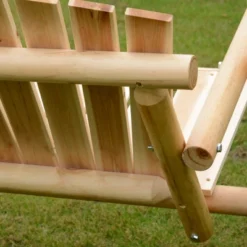 Outsunny 6.5' Outdoor Rustic Loveseat Solid Wood Natural Log Garden Swing -OUTSUNNY Sales Store GUEST 050f80e2 5c54 4e28 b99a 804add3591aa