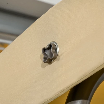 Outsunny 3-Seat Patio Swing Chair, Outdoor Canopy Swing Glider With Cushion, Adjustable Shade, And Slatted Design, For Porch, Garden, Poolside, Beige 5 Outsunny 3-Seat Patio Swing Chair, Outdoor Canopy Swing Glider With Cushion, Adjustable Shade, And Slatted Design, For Porch, Garden, Poolside, Beige - Image 5