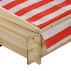 Outsunny Kids Wooden Sandbox, Covered Children Sand Playset Outdoor, W/ Adjustable Canopy Shade, Bottom Liner, Seat, Aged 3-8 Years Old, Natural -OUTSUNNY Sales Store GUEST 06429d18 7783 46fd 9410 21bca2b9fe2a