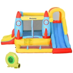 Outsunny 4-in-1 Kids Inflatable Bounce House Jumping Castle With 2 Slides, Climbing Wall, Trampoline, & Water Pool Area, Air Blower -OUTSUNNY Sales Store GUEST 0727d26e 238e 4a7e 81b1 116f8b0fbb61