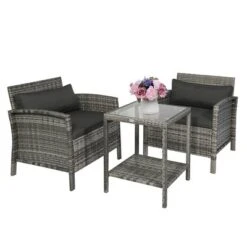 Outsunny 3 Pcs Rattan Wicker Bistro Set With Soft Cushions, Outdoor Conversation Coffee Sets With Glass Table Top And Open Storage Shelf For Patio, Backyard, Garden 11 Outsunny 3 Pcs Rattan Wicker Bistro Set With Soft Cushions, Outdoor Conversation Coffee Sets With Glass Table Top And Open Storage Shelf For Patio, Backyard, Garden -OUTSUNNY Sales Store GUEST 09182661 6fa6 495d a7f0 2f70a54a4aa2