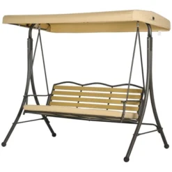 Outsunny 3-Seat Patio Swing Chair, Outdoor Canopy Swing Glider With Cushion, Adjustable Shade, And Slatted Design, For Porch, Garden, Poolside, Beige 7 Outsunny 3-Seat Patio Swing Chair, Outdoor Canopy Swing Glider With Cushion, Adjustable Shade, And Slatted Design, For Porch, Garden, Poolside, Beige -OUTSUNNY Sales Store GUEST 094b51b6 3179 4ed3 9e5c e4f45c86dd98