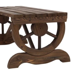 Outsunny 2-Person Garden Bench Outdoor Wagon Wheel Porch Bench For Backyard, Patio, Garden -OUTSUNNY Sales Store GUEST 0a18b5c5 a0e9 4250 9d90 e0664bd9e93d