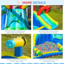Outsunny 5-in-1 Inflatable Water Slide Kids Bounce House Water Park Includes Trampoline Slide Water Pool Cannon Climbing Wall With Carry Bag -OUTSUNNY Sales Store GUEST 0a546c21 cd13 4204 bc2e 429082489499