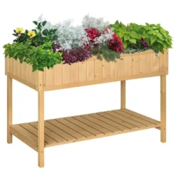 Outsunny Wooden Raised Garden Bed With 8 Slots, Elevated Planter Box Stand With Open Shelf For Limited Garden Space To Grow Herbs, Vegetables, And Flowers 11 Outsunny Wooden Raised Garden Bed With 8 Slots, Elevated Planter Box Stand With Open Shelf For Limited Garden Space To Grow Herbs, Vegetables, And Flowers -OUTSUNNY Sales Store GUEST 0af51c02 9843 4125 a337 e26488531a3e
