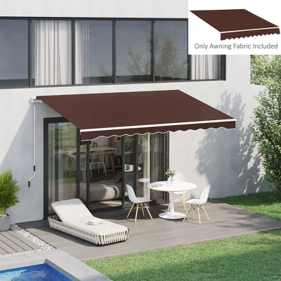 Outsunny 13' X 8' Retractable Awning Fabric Replacement Outdoor Sunshade Canopy Awning Cover, UV Protection, Coffee 2 Outsunny 13' X 8' Retractable Awning Fabric Replacement Outdoor Sunshade Canopy Awning Cover, UV Protection, Coffee - Image 2
