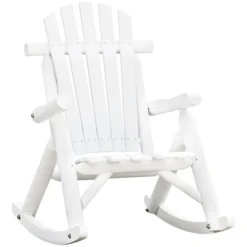Outsunny Wooden Adirondack Rocking Chair, Outdoor Rustic Log Rocker With Slatted Design For Patio -OUTSUNNY Sales Store GUEST 0b924a81 ff9f 4b0e af9b c6b390afd28b
