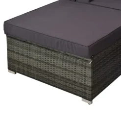 Outsunny 5 Piece Patio Wicker Furniture Set, Outdoor Sectional Sofa Set Rattan Conversation Sets With Tempered Glass Tabletop Coffee Table And Ottoman For Garden, Balcony, Backyard -OUTSUNNY Sales Store GUEST 0bbbc386 23ec 493c a61f c2798f9d86ed