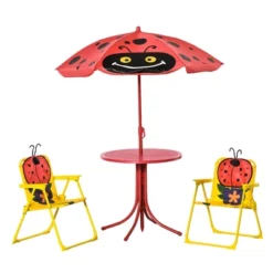 Outsunny Kids Picnic Table And Chair Set, Outdoor Folding Garden Furniture, For Patio Backyard, With Monkey Pattern, Removable & Height Adjustable Sun Umbrella, Aged 3-6 Years Old -OUTSUNNY Sales Store GUEST 0d25c08f 446e 4e79 87b1 bc8897c3b4a1