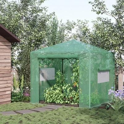 OutsunnyPortable Pop-up Walk-in Greenhouse With Roll-up Door 1 OutsunnyPortable Pop-up Walk-in Greenhouse With Roll-up Door