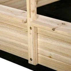 Outsunny Kids Wooden Sandbox, Covered Children Sand Playset Outdoor, W/ Adjustable Canopy Shade, Bottom Liner, Seat, Aged 3-8 Years Old, Natural -OUTSUNNY Sales Store GUEST 0f6136c0 078c 45ac adfb 81b408eef3e7