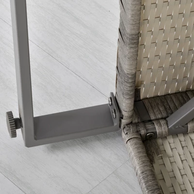 Outsunny 4 Piece Patio Furniture Set, Outdoor Sofa Set With 2 Loveseats, Cushions, Coffee Table, Storage Side Table, PE Rattan Wicker, Gray 4 Outsunny 4 Piece Patio Furniture Set, Outdoor Sofa Set With 2 Loveseats, Cushions, Coffee Table, Storage Side Table, PE Rattan Wicker, Gray - Image 4