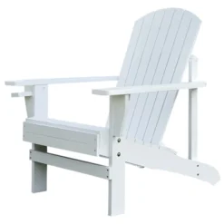 Outsunny Wooden Adirondack Chair Outdoor Classic Lounge Chair With Ergonomic Design & A Built-In Cup Holder For Patio Deck Backyard Fire Pit -OUTSUNNY Sales Store GUEST 1157dbd9 993a 4fdf a5d6 5ced84441980