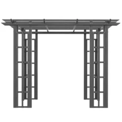Outsunny 9' X 9' Vinyl Flat Top Pergola, Grape Trellis Outdoor Gazebo, For Garden, Patio, Backyard, Deck -OUTSUNNY Sales Store GUEST 122ce659 ac5f 46c1 80cb 95bbec075bbd