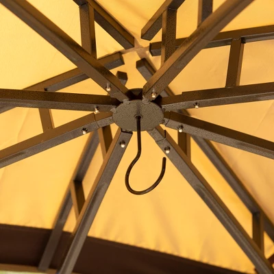 Outsunny 10' X 12' Outdoor Gazebo, Patio Gazebo Canopy Shelter W/ Double Vented Roof, Zippered Mesh Sidewalls, Solid Steel Frame 5 Outsunny 10' X 12' Outdoor Gazebo, Patio Gazebo Canopy Shelter W/ Double Vented Roof, Zippered Mesh Sidewalls, Solid Steel Frame - Image 5