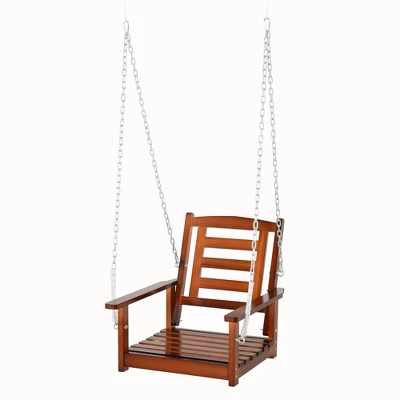 Outsunny Hanging Porch Swing Outdoor Patio Swing Chair With Pine Wood Frame And Wide Backrest For Patio And Yard 3 Outsunny Hanging Porch Swing Outdoor Patio Swing Chair With Pine Wood Frame And Wide Backrest For Patio And Yard - Image 3