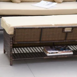 Outsunny Patio Wicker Loveseat Sofa Set, Outdoor PE Rattan Garden Assembled Sun Lounger Daybed Furniture, W/ Storage Ottoman & Side Tables/ Drink Trays For Poolside, Porch, Backyard -OUTSUNNY Sales Store GUEST 15fa92f3 97ff 498d 8c54 12ccdb1a3214