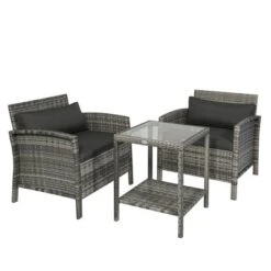 Outsunny 3 Pcs Rattan Wicker Bistro Set With Soft Cushions, Outdoor Conversation Coffee Sets With Glass Table Top And Open Storage Shelf For Patio, Backyard, Garden 13 Outsunny 3 Pcs Rattan Wicker Bistro Set With Soft Cushions, Outdoor Conversation Coffee Sets With Glass Table Top And Open Storage Shelf For Patio, Backyard, Garden -OUTSUNNY Sales Store GUEST 164188e5 70e0 4643 8dc3 5ec0627657a0