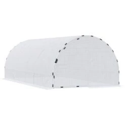 Outsunny 20' X 10' X 7' Large Walk-in Greenhouse, Steel Frame, PE Cover, 2 Doors, Outdoor Tunnel Hoop Hot House Kit, White -OUTSUNNY Sales Store GUEST 16e2ae47 2181 4262 ba0d 7ad29b00e45b