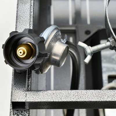 Outsunny 42" Rectangle Gas Fire Pit Table, 50,000BTU Propane Firepit With Protective Cover, Lid And Red Lava Rocks, Auto Ignition, CSA Certification For Outdoor, And Patio 4 Outsunny 42" Rectangle Gas Fire Pit Table, 50,000BTU Propane Firepit With Protective Cover, Lid And Red Lava Rocks, Auto Ignition, CSA Certification For Outdoor, And Patio - Image 4