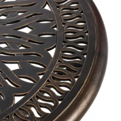 Outsunny Outdoor Furniture Cast Aluminum Dining Set For 4, Round Patio Table And Chairs W/ Umbrella Hole, Stackable Design, Adjustable Feet, Bronze -OUTSUNNY Sales Store GUEST 171941a8 1a31 4790 9448 9b2cd2ccb2af