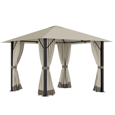 Outsunny Patio Gazebo Outdoor Canopy Shelter With Sidewalls, Vented Roof, Aluminum Frame For Garden, Lawn, Backyard And Deck 6 Outsunny Patio Gazebo Outdoor Canopy Shelter With Sidewalls, Vented Roof, Aluminum Frame For Garden, Lawn, Backyard And Deck - Image 6