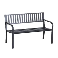 Outsunny 50" Garden Park Bench, Slatted Steel Outdoor Decorative Loveseat For Patio Lawn 7 Outsunny 50" Garden Park Bench, Slatted Steel Outdoor Decorative Loveseat For Patio Lawn -OUTSUNNY Sales Store GUEST 1852d10c 94fc 4c53 a222 c5ed9295504a