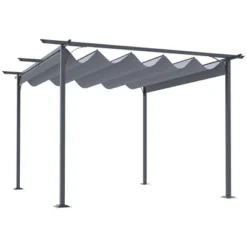 Outsunny 11.5' X 11.5' Retractable Patio Gazebo Pergola With UV Resistant Outdoor Canopy & Strong Steel Frame -OUTSUNNY Sales Store GUEST 18d98f19 0189 45fb b1cb 24463c8905d8