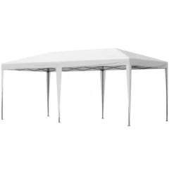 Outsunny 10' X 20' Pop Up Canopy With Sturdy Frame, UV Fighting Roof, Carry Bag For Patio, Backyard, Beach, Garden, White -OUTSUNNY Sales Store GUEST 18fa6a10 d6a5 4794 ae08 cf51c03406c2