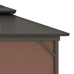Outsunny Outdoor Hardtop Gazebo Galvanized Steel Canopy With Aluminum Frame Double Vented Roof Pergola With Netting And Curtains For Patios, Gardens, Lawns, Dark Brown 11 Outsunny Outdoor Hardtop Gazebo Galvanized Steel Canopy With Aluminum Frame Double Vented Roof Pergola With Netting And Curtains For Patios, Gardens, Lawns, Dark Brown -OUTSUNNY Sales Store GUEST 19d44947 d07f 4636 93d3 e9ed88a03a36