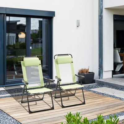 Outsunny Set Of 2 Portable Folding Recliner, Outdoor Patio Chaise Lounge Chair With Adjustable Backrest 1 Outsunny Set Of 2 Portable Folding Recliner, Outdoor Patio Chaise Lounge Chair With Adjustable Backrest