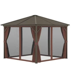 Outsunny 10x10 Hardtop Gazebo With Aluminum Frame, Permanent Metal -OUTSUNNY Sales Store GUEST 1cb9b5b9 ebe2 46cc 9292 e8cb1a25f2b1