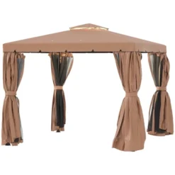 Outsunny 10' X 10' Patio Gazebo Outdoor Canopy Shelter With Double Vented Roof, Netting And Curtains For Garden, Lawn, Backyard And Deck 10 Outsunny 10' X 10' Patio Gazebo Outdoor Canopy Shelter With Double Vented Roof, Netting And Curtains For Garden, Lawn, Backyard And Deck -OUTSUNNY Sales Store GUEST 1f56dcc4 7c30 4b33 a294 af09973a3dfa