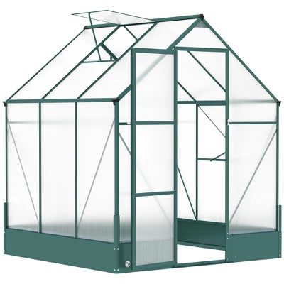 Outsunny Walk-in Plant Polycarbonate Greenhouse With Temperature Controlled Window Hobby Greenhouse For Backyard/Outdoor 8 Outsunny Walk-in Plant Polycarbonate Greenhouse With Temperature Controlled Window Hobby Greenhouse For Backyard/Outdoor - Image 8