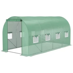 Outsunny Extra-Large Walk-in Tunnel Hoop Greenhouse, PE Cover, Steel, Roll-Up Zipper Door & Windows For Flowers, Vegetables, Tropical Plants, Green 8 Outsunny Extra-Large Walk-in Tunnel Hoop Greenhouse, PE Cover, Steel, Roll-Up Zipper Door & Windows For Flowers, Vegetables, Tropical Plants, Green -OUTSUNNY Sales Store GUEST 20f3576e 8bfd 4546 a7cc 000c161d4e0d