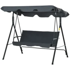 Outsunny 3-Person Porch Swing With Stand, Outdoor Swing For Patio Porch With Tilt Canopy & Comfortable Swing Bench-Style Seat, Steel Frame, Gray 7 Outsunny 3-Person Porch Swing With Stand, Outdoor Swing For Patio Porch With Tilt Canopy & Comfortable Swing Bench-Style Seat, Steel Frame, Gray -OUTSUNNY Sales Store GUEST 22c1572e 6f66 4324 b1c3 18d47f261867