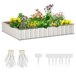 Outsunny 8.5x3ft Metal Raised Garden Bed, DIY Large Steel Planter Box, No Bottom W/ A Pairs Of Glove For Backyard, Patio To Grow Vegetables, Herbs, And Flowers -OUTSUNNY Sales Store GUEST 23c9fd2a 6b1a 46ce b081 e8273231cd7d