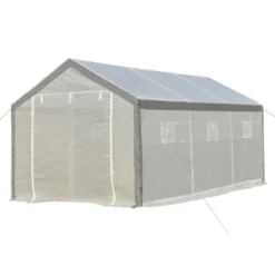 Outsunny 20' X 10' X 9' Walk-In Greenhouse, Outdoor Gardening Canopy With 6 Roll-up Windows, 2 Zippered Doors & Weather Cover -OUTSUNNY Sales Store GUEST 24c46e25 571b 434b 9905 da3eea83cc67