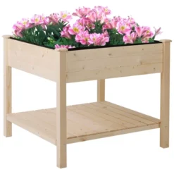 Outsunny 36'' X 36'' Raised Garden Bed With Storage Shelf, 2 Tiers Elevated Wooden Planter Box Stand For Vegetable Flower Herb, Patio And Balcony -OUTSUNNY Sales Store GUEST 251e9705 85d5 4746 831b 111bcaa28846