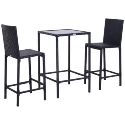 Outsunny 3 PCS Rattan Bar Set With Glass Top Table, 2 Bar Stools For Outdoor, Patio, Garden, Poolside, Backyard 7 Outsunny 3 PCS Rattan Bar Set With Glass Top Table, 2 Bar Stools For Outdoor, Patio, Garden, Poolside, Backyard -OUTSUNNY Sales Store GUEST 266889ba d2f2 4b7b ad49 c37d04ecd3d7