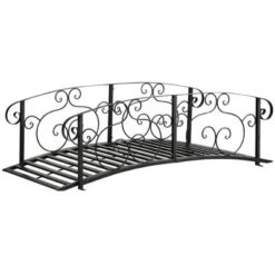 Outsunny 6' Metal Arch Backyard Garden Bridge, Safety Siderails, Arc Footbridge For Backyard Creek, Stream, Pond, Black -OUTSUNNY Sales Store GUEST 26b3e58c 81b4 415f 8ff7 89dedd1249ef