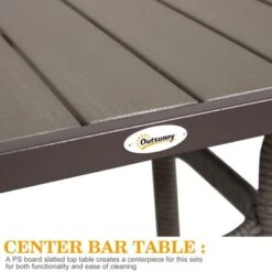 Outsunny 3 PCS Rattan Wicker Bar Set With Wood Grain Top Table And 2 Bar Stools For Outdoor, Patio, Poolside, Garden 14 Outsunny 3 PCS Rattan Wicker Bar Set With Wood Grain Top Table And 2 Bar Stools For Outdoor, Patio, Poolside, Garden -OUTSUNNY Sales Store GUEST 26cf74ca 0c89 4e32 9d04 7439931e4701