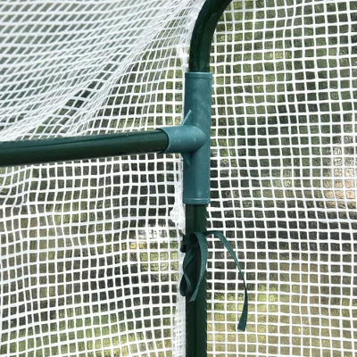 Outsunny 47.25" X 73.25" X 74.25" Walk-in Greenhouse, Outdoor Portable Plant Flower Growing Warm House With Roll-up Door And 4 Shelves, White 5 Outsunny 47.25" X 73.25" X 74.25" Walk-in Greenhouse, Outdoor Portable Plant Flower Growing Warm House With Roll-up Door And 4 Shelves, White - Image 5