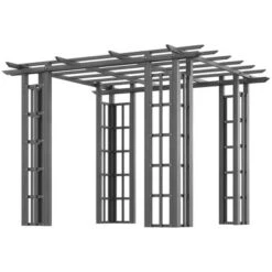 Outsunny 9' X 9' Vinyl Flat Top Pergola, Grape Trellis Outdoor Gazebo, For Garden, Patio, Backyard, Deck -OUTSUNNY Sales Store GUEST 28c0405b 46ef 4320 b129 3f40149887f2