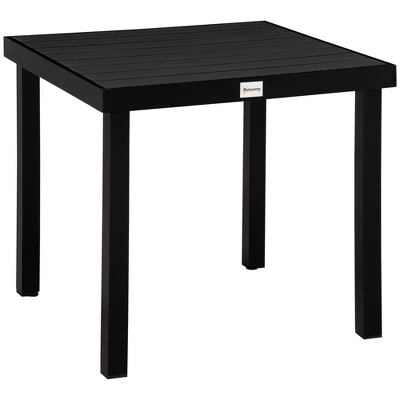 Outsunny Patio Dining Table, Rectangular Aluminum Outdoor Table For Garden Lawn Backyard, Black 6 Outsunny Patio Dining Table, Rectangular Aluminum Outdoor Table For Garden Lawn Backyard, Black - Image 6